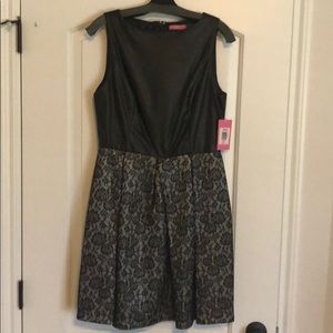 Issac Mizrahi Leather Rose Lace Midi Dress- Sz 12